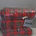 vctops Christmas Plaid Chair Pads with Ties Red and Green Scottish Tartan Dining Chair Cushions Soft Comfy Square Seat Pads (Red Green,16"x16")