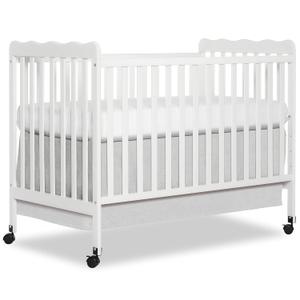 Dream On Me Carson Classic 3-in-1 Convertible Full-Size Baby Crib in White, GreenGuard Gold & BSA, 4 Mattress Heights, Converts to Day & Toddler Bed, Locking Wheels, Classic Nursery Design