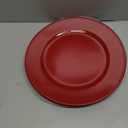 Bokon 6 Pack Christmas Charger Plates 13" Round with Beaded Plastic Charger Plates Elegant Reliable Reusable for Holiday Wedding Party Event Xmas Table Tabletop Dinner Decoration(Red,Classic)