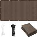 Cool Area Sun Shade Cloth with Grommets 3/4/6/8/10/12/16/20 FT Shade Panel Shade Tarp Screen Fabic for Outdoor Patio Pergola Cover Deck Garden, 6x8 FT, Brown