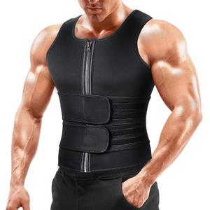 Sauna Vest Waist Trainer for Men - Mens Sauna Suit Double Sweat Belt Body Shaper for Gym Workout Exercise (3XL (Waist40"-42"), Black(2 Belts))