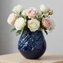 Sunddo Blue Ceramic Vase, Large Round