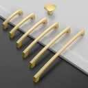 Amerdeco 10 Pack Brushed Gold Cabinet Pulls 6 Inch(152MM) Hole Centers Kitchen Cabinet Handles Hardware Kitchen Handles for Cupboard Handle ZH0032