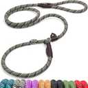 Fida Durable Slip Lead, 6 FT x 1/2" Heavy Duty Dog Loop, Comfortable Strong Rope Leash for Large, Medium Dogs, No Pull Pet Training Leash with Highly Reflective, Grey
