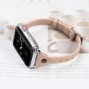 Wearlizer Slim Rivet Leather Compatible with Apple Watch Bands 41/40/38/44/45/46/49/42mm Women Men Dressy Thin Strap Wristbands Bracelet for iWatch Series 11 10 9 8 7 6 5 4 3 SE/Ultra 3 2 1