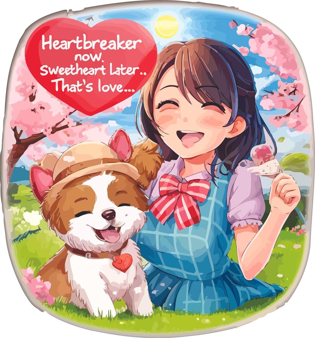 Heartbreaker Now, Sweetheart Later Thats Love Quote Cute Puppy and Fur Mom Wall Decal Wall Dcor Vinyl Sticker Size: 28 x 28