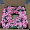 Artificial Geraniums with Leaves Wreath for Front Door 17.7 Inch Realistic Spring Wreath Tropical Artificial Flowers Door Wreath for Home Decor, Porch, Window, Farmhouse Wall Decoration