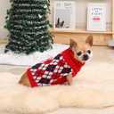 Dog Sweater for Small Dogs Plaid Checkered Knit Turtleneck Pullover Winter Clothes Boys Girls Stretch Puppy Doggie Chihuahua Yorkie Toy Poodle Pomeranian Christmas Pet XS