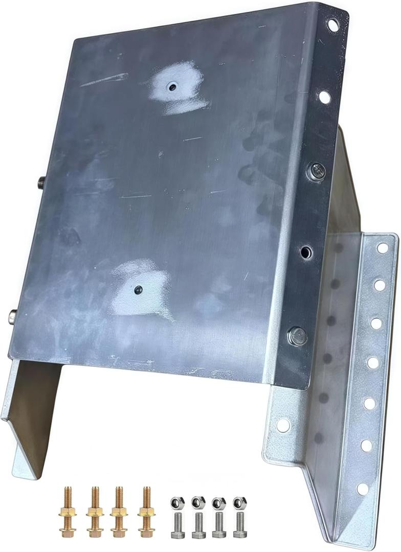 MJ-1-DP Jack Plate 4'' Setback Small Engine Jack Plate Adjustable Outboard Engine Jack Plate for Boats, Up to 35HP, Manual Height Adjustment, Includes Mounting Hardware (White)
