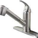 Kitchen Faucet with Pull Out Sprayer, Low Profile Stainless Steel Single Handle Brushed Nikcel Utility Laundry Sink Faucet 1 or 3 Hole Grifo De Cocina