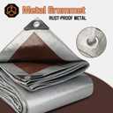 30 x 30 FT Waterproof Heavy Duty Tarp, 10 Mil Thick, Outdoor Furniture Covers, Plastic Insulated Tarpaulin for Camping Tent Roof Boat Patio Pool Cover, Large & Small Multi-Size Tarps, Silver/Brown