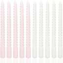 10 Inch White and Pink Spiral Taper Candle Set, 10 Pack Unscented Dripless Candlesticks for Dinner Baby Shower Party Brithday Wedding and Home Decoration