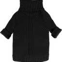 Fitwarm Dog Turtleneck Sweater, Thermal Knitted Pet Coat, Dog Winter Clothes for Small Dogs, Cat Apparel, Black, Medium