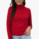2025 Women's High Neck Long Sleeve Knitted Sweater, Fashionable Women's Long Sleeve Pullover Sweater L