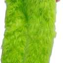 Christmas Green Furry Adult Pants Halloween Funny Cosplay Costume Props Santa Costume Green Pants For Adult (Green)