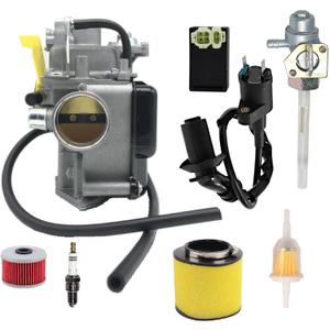 FOR FourTrax 250 Carburetor 1987 1988 1989 1991 1992 with IC&CDI BoxTank Shut Off Valve17254-HM8-000 Filters