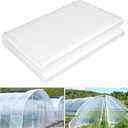 12 x 26 FT Clear Greenhouse Plastic Sheeting, 6 Mil Polyethylene Film Heavy Duty, Water Sun Frost Wind Dust Resistant Winter Hoop House Toughness Plastic Cover for Farming, Gardening, Agriculture, DIY