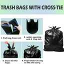 55-60 Gallon Trash Bags Heavy Duty 150 Count Bulk with 4 Innovative Flap Ties | Compatible with Rubbermaid Brute & Winco & Behrens 50-60 Gallon Round Trash Can | Tear & Leak Resistant Black