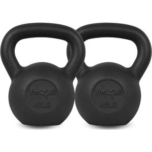 Yes4All 45 lbs /20.4 Kg Cast Iron Kettlebell for Dumbbell Weights Exercises, Gym, Full Body Home Workout Equipment, Push up, Grip and Strength Training