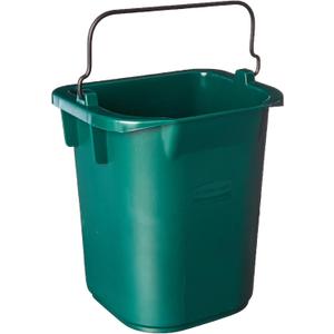 Rubbermaid Commercial Products Heavy-Duty Cleaning Pail, 5-Quart, Green, Utility Bucket with Built-In Spout and Handle for House Cleaning/Storage/Livestock Feeding/Car Washing