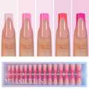 Misssix XBASICTIPS French Tip Press On Nails, 150Pcs French Gel Nail Tips Short Square, Soft Gel Pre-shaped No Need to File 3 in 1 Tips, Fake Nails for Nail Art DIY Extension Designs 15 Sizes