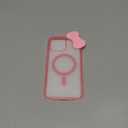 Cute Cartoon 3D Bowknot Design Compatible For iPhone 14 Pro Max Case, Kawaii fun design transparent magnetic shockproof protective case for boys and girls for iPhone 14 Pro Max 6.7" 2022 (Pink)