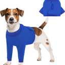 Queenmore Dog Surgery Recovery Sleeve Front Legs, Breathable Dog Recovery Sleeve, Elbow Protector Pet Cone Alternative After Surgery, Blue, M