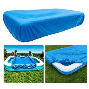 130 x 84 Inflatable Pool Cover for 130in x 72in Blue Rectangle Swimming Pool Rectangular Pool Covers Built-in Elastic Dustproof for Outdoor Paddling Family Pools