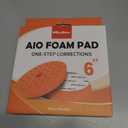 Maxshine 6” Universal Orange AIO Foam Cutting Pad | All-in-One Polishing Pad with Hook & Loop Backing | Light Cutting, Polishing & Finishing Pad | DA & Rotary Polisher Compatible