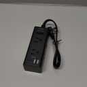 1Ft Extension Cord with Multiple Outlets, Flat Plug Power Strip Surge Protector with 1 Ft Cord, 6 Outlet 3 USB Ports (1 USB C), Multi Outlet Wall Plug for Travel, Dorm Room Essentials-Black