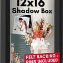Americanflat 12x16 Shadow Box Frame with Polished Plexiglass - Silhouette Collection - Large Shadow Box Display Case for Tabletop and Wall Display - Black with Soft Felt Back