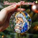 Christmas Ornaments, 2.8 Inch Ceramic Religious Ornament, Christmas Tree Ornaments, Xmas Decorations, Holiday Decorations, Christian Gifts, Religious Gift, Holiday Party Gifts, and Xmas Gift Ideas