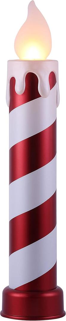 Mr. Christmas Striped Blow Mold Candle - Red/White Christmas Decoration, Multi (36")