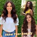 Chocolate Brown Lace Front Wig for Women 5x4x1 Lace Hairline Long Wavy Middle Part Glueless Wig Heat Resistant Synthetic Wigs for Daily Party Use 24 Inch