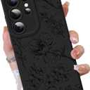 OOK Galaxy S25 Ultra Case Cute Flower Floral Design for Girls Women Soft TPU Camera Lens Protective Phone Cover Designed for Samsung Galaxy S25 Ultra Black