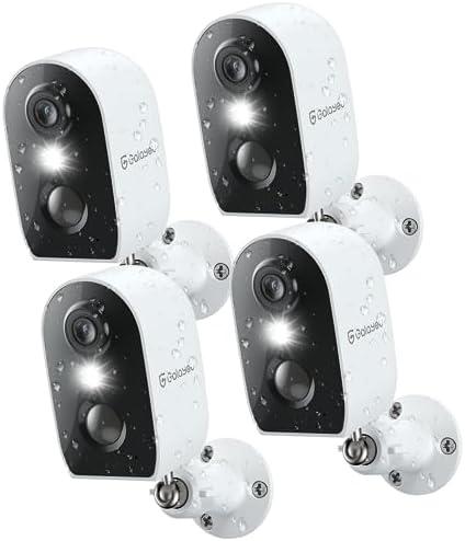 GALAYOU Cameras for Home Security Outside-2K Battery Powered WiFi Surveillance Indoor/Outdoor, Security Cameras with Motion Siren, Color Night Vision Waterproof, Cloud/SD Storage 2.4Ghz WiFi