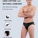 wirarpa Men's 100 Cotton Briefs Underwear No Fly Covered Waistband 4 Pack (Black, L)