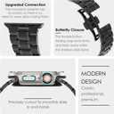 KADES Solid Stainless Steel Band Compatible with Apple Watch 49mm 45mm 44mm 42mm 41mm 40mm 38mm, Metal Strap for Apple Watch Ultra 2/1, Apple Watch Series 9/8/7/6/5/4/SE/SE2022/3/2/1 for Women and Men (Black+Starlight/Black)