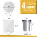 105 Count Small Trash Bags, 4 Gallon Garbage Can Liners - Unscented Wastebasket Trash Bags for Bathroom, Kitchen, Bedroom, Cleaning Supplies (15 Liter)