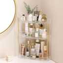 Lifewit 3-Tier Corner Bathroom Counter Organizer, Plastic Makeup Skincare Organizers Storage Countertop, Sink Vanity Trays Perfume, Cosmetic Shelf in Bedroom, Dresser, Kitchen (Clear)