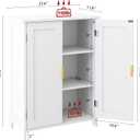 TaoHFE White Bathroom Storage Cabinet,Bathroom Cabinets Freestanding with 2 Doors,Towel Cabinet for Bathrooms,Restroom Cabinets,Small Storage Cabinet for Office,Restaurant,Living Room, 23.6d x 11.8w x 31.5h