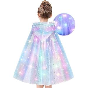 Henfei Princess Dresses for Girls Costume Toys Light UP Cape for Kids Adult Halloween Clothes for Little Girls Dress Up Gifts for 3 4 5 7 9 6 8 10 Year Old