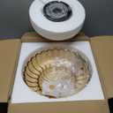 Semi Flush Mount Ceiling Light Fixture Vinatge Black Ceiling Lights Mid Century Modern Glass Close to Ceiling Lighting Fixtures for Bedroom Hallway Foyer Bathroom Kitchen Laundry Room Nursery (11.8 inch, Brown-3 Bulbs(black base))