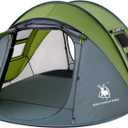 4 Person Easy Pop Up Tent,9.5X6.6X52'',Waterproof, Automatic Setup,2 Doors-Instant Family Tents for Camping, Hiking & Traveling