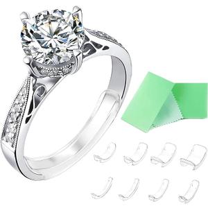 Invisible Ring Size Adjuster for Loose Rings Ring Adjuster Sizer Fit Any Rings Ring Guard Spacer (Clip-ON, 4 PCS)