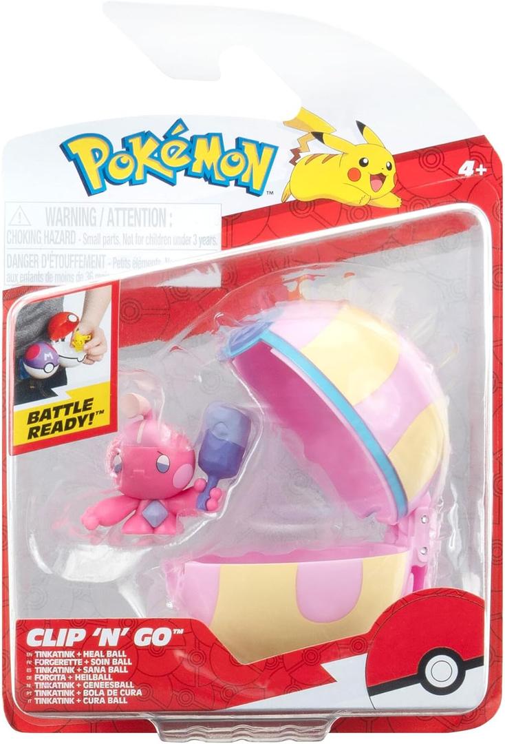 Pokmon PKW3631 Clip 'n'Go Pok Ball Forgita & Healing Ball, Official Pokball with 5 cm Figure