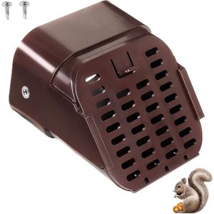 3"x4" Type-A Gutter Downspout Extensions, Removable Downspout Diverter, Gutter Splash Guard, Outlet Filter & Leaf Guard for Bottom of Downspouts(Brown)