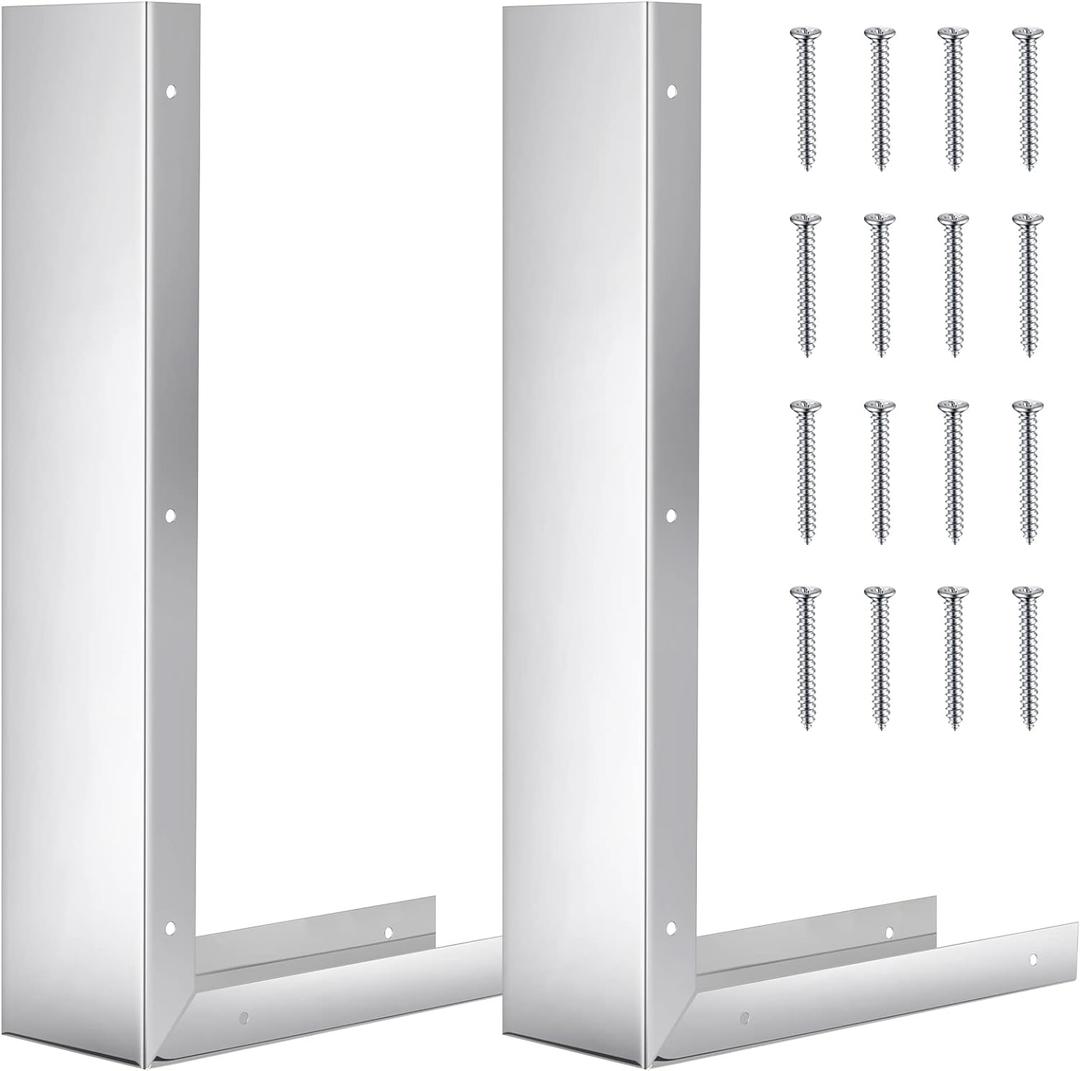 2 Pieces Stainless Steel Microwave Trim Kit 3'' Wide Built in Microwave Side Panel Filler Kit for Range Kitchen Countertop Oven with Screws 15.75" H x 11" D(Silver)