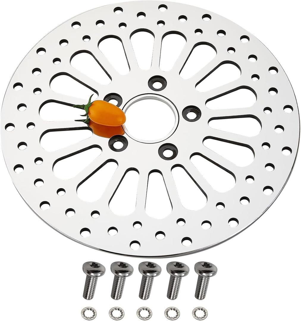 11.5''Rear Brake Rotor for Harley Davidson Touring Sportster Dyna and Early Super Glide Softail Great Performance Superior Heat Dissipation Brake part, Mirror-Polished Stainless Steel Rotors