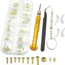 Eyeglasses Repairing Kit with 106 Screws Nose Pads Screwdriver Set Tweezers, Organizer Case